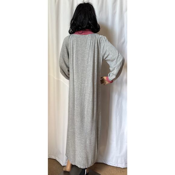 American Vintage Sears JR Bazaar turtleneck maxi dress sleeved gray red medium - Picture 16 of 16